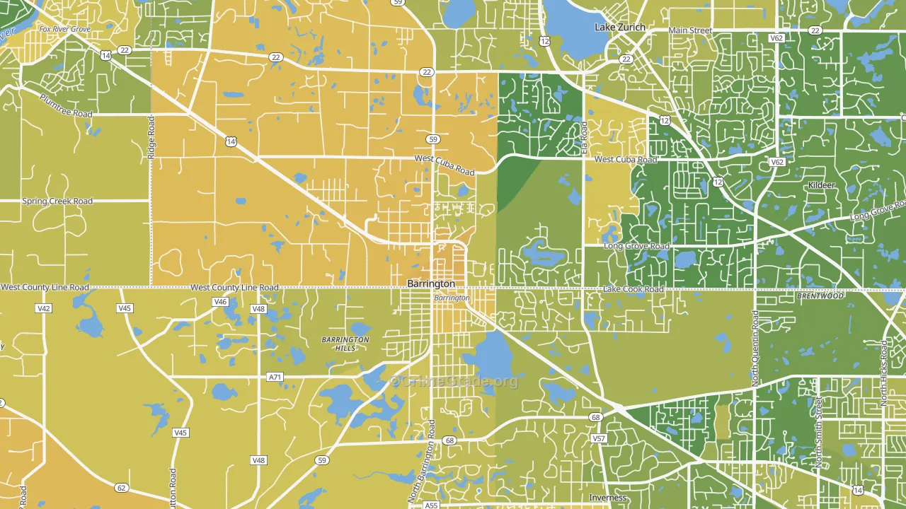 Barrington, IL Map of Murder Rates