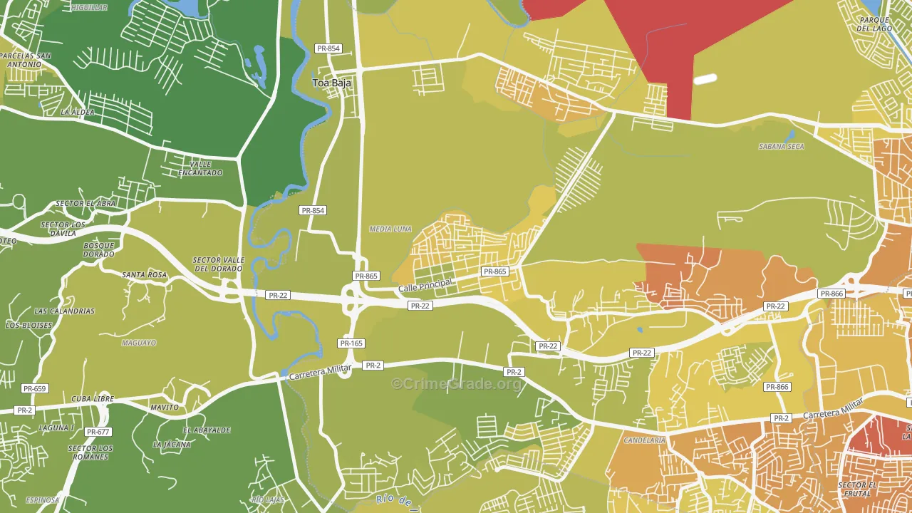 Barrio Campanilla, Toa Baja, PR Map of Murder Rates