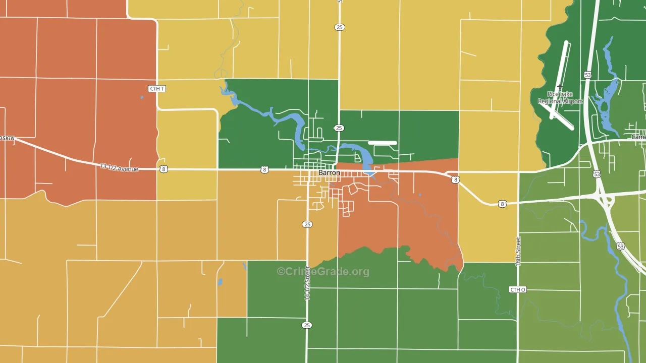 Barron, WI Map of Murder Rates