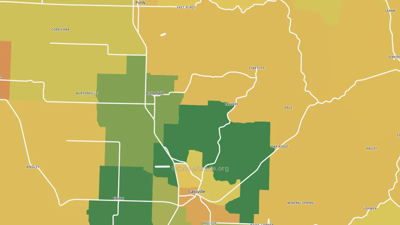 Barry County, MO Map of Murder Rates
