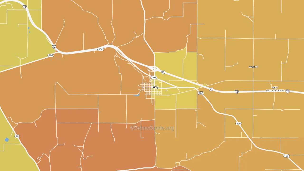 Barry, IL Map of Murder Rates