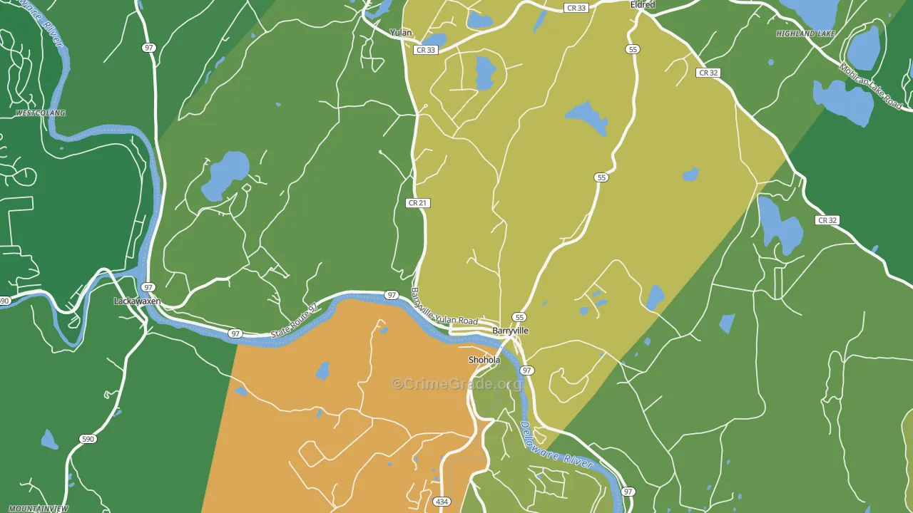 Barryville, NY Map of Murder Rates