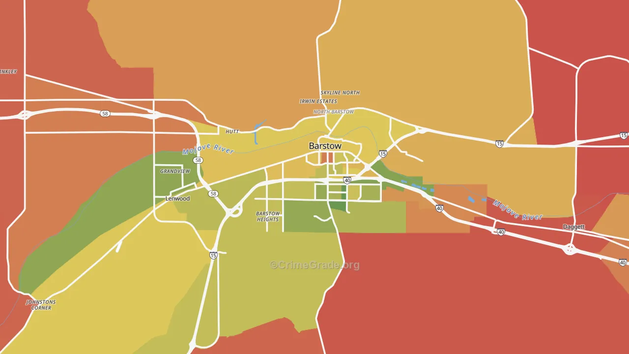 Barstow, CA Map of Murder Rates