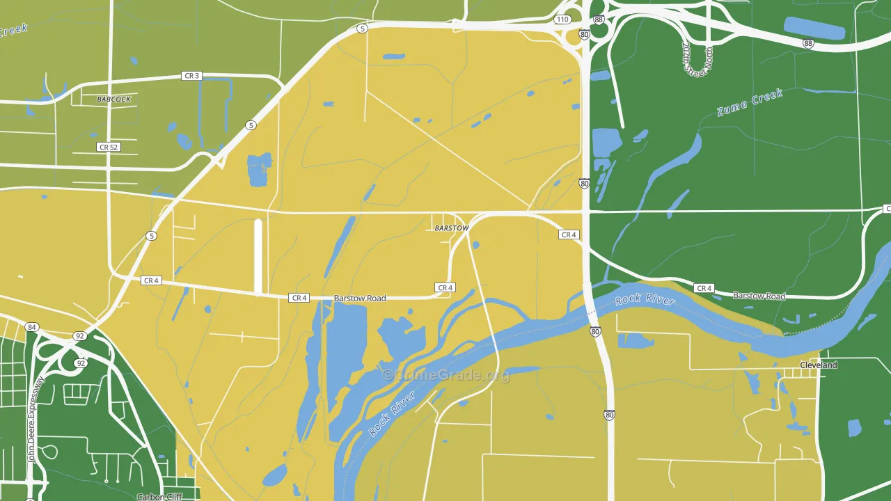 Barstow, IL Map of Murder Rates