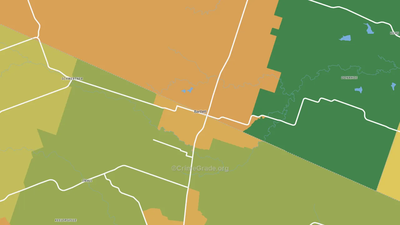 Bartlett, TX Map of Murder Rates