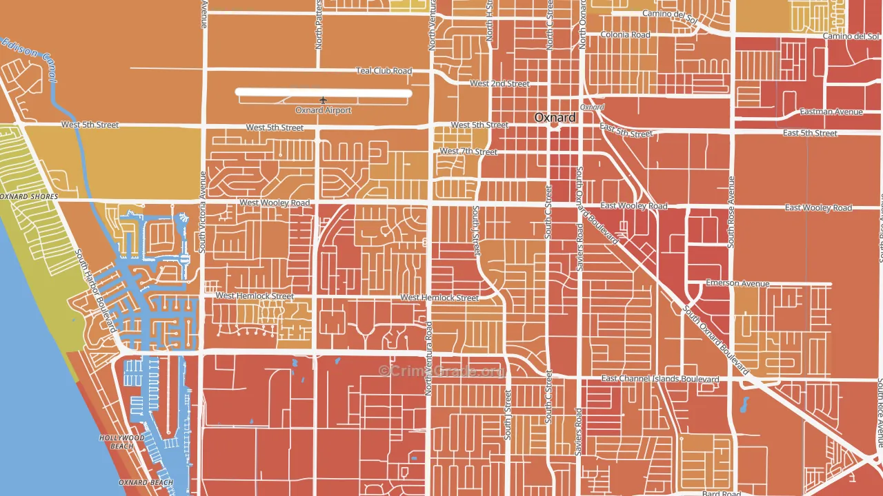 Bartolo Square North, Oxnard, CA Map of Murder Rates