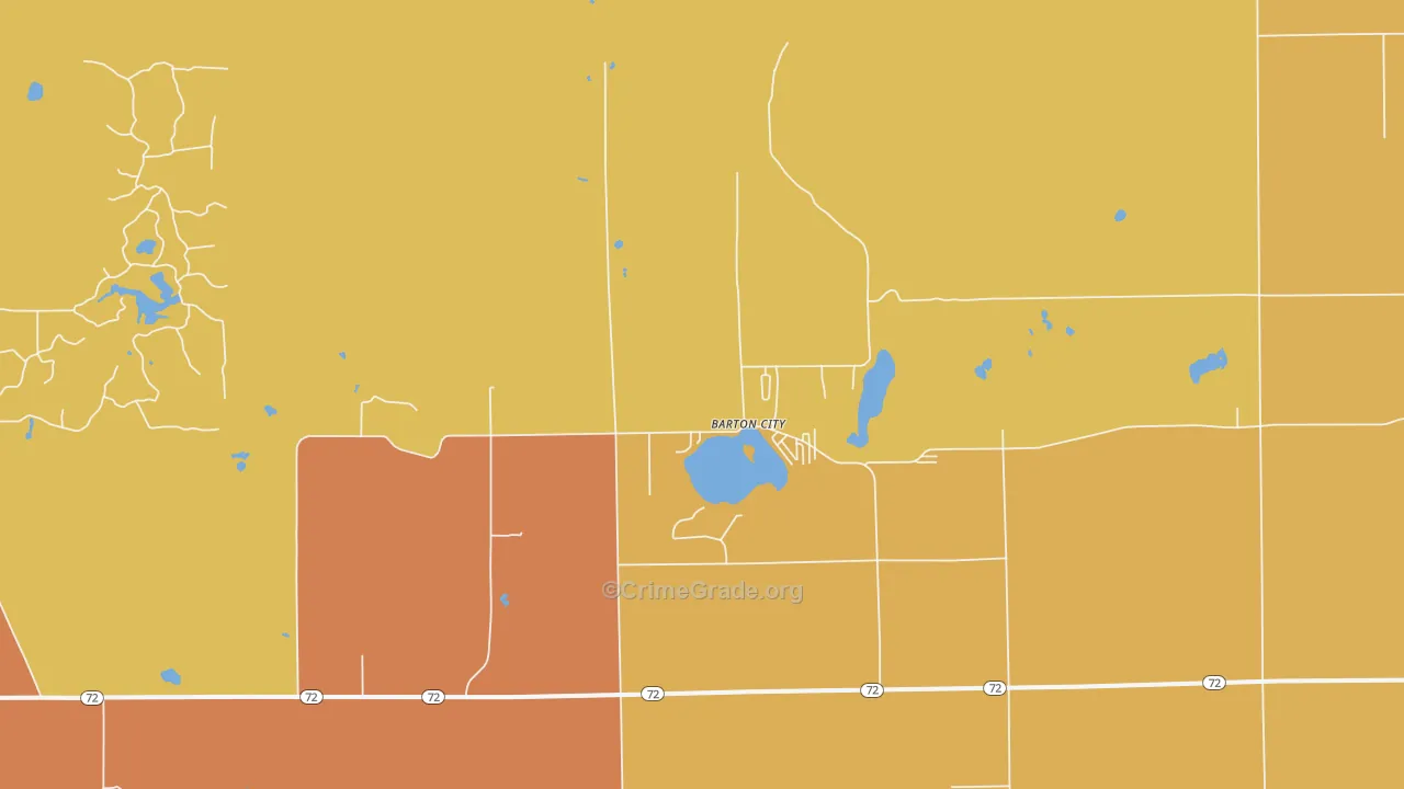 Barton City, MI Map of Murder Rates