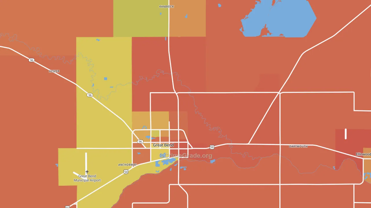 Barton County, KS Map of Murder Rates