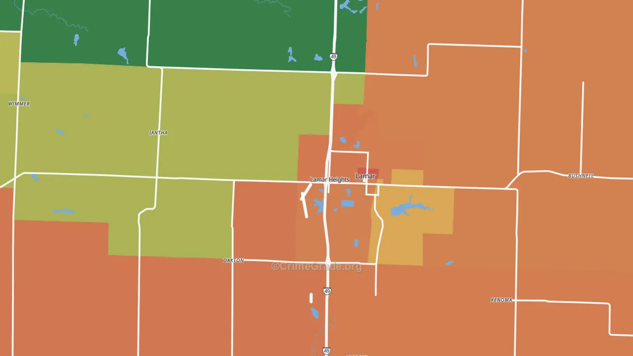 Barton County, MO Map of Murder Rates