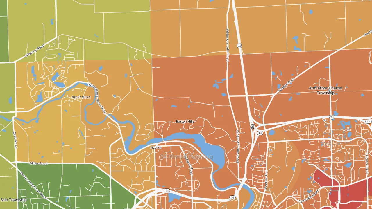 Barton Hills, MI Map of Murder Rates