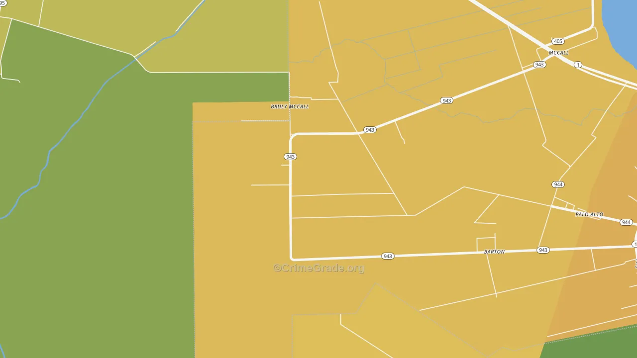 Barton, LA Map of Murder Rates