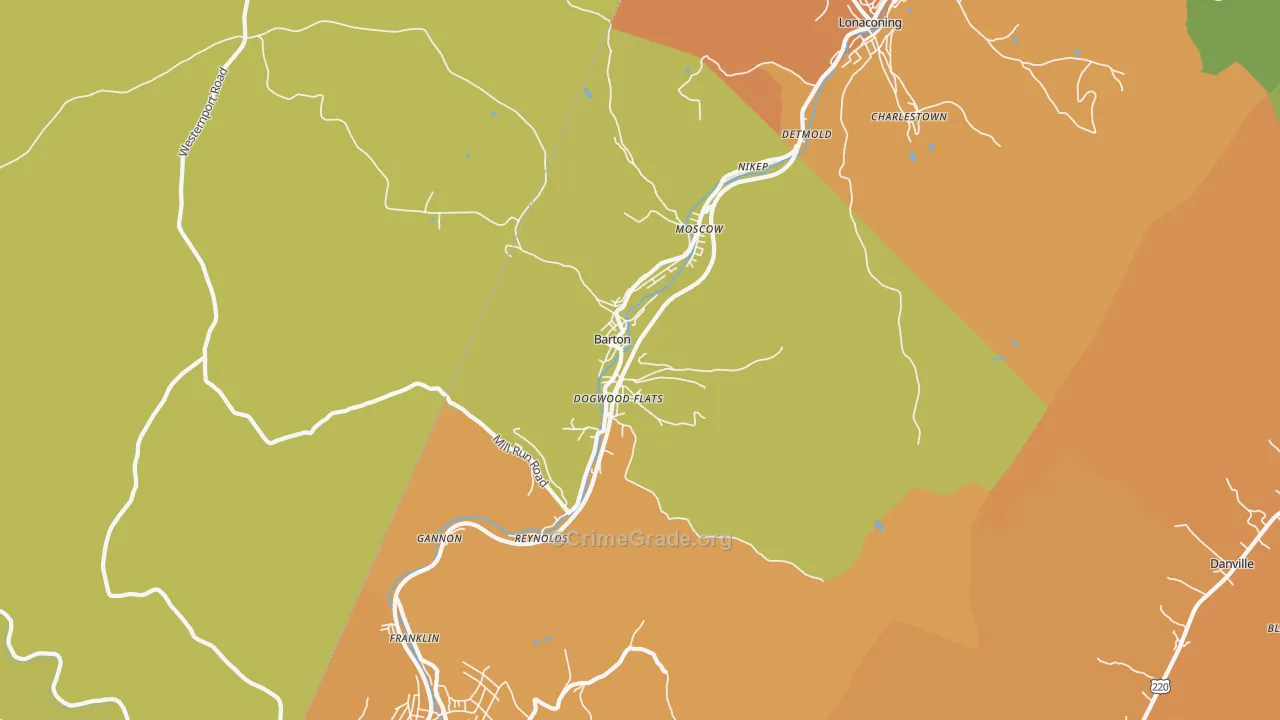 Barton, MD Map of Murder Rates