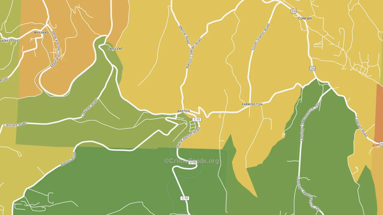 Barton, OH Map of Murder Rates