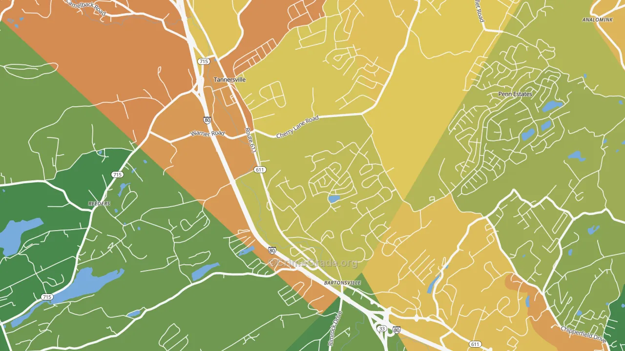 Bartonsville, PA Map of Murder Rates