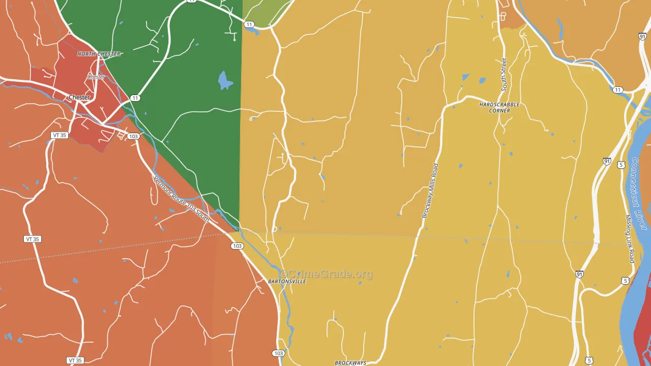 Bartonsville, VT Map of Murder Rates