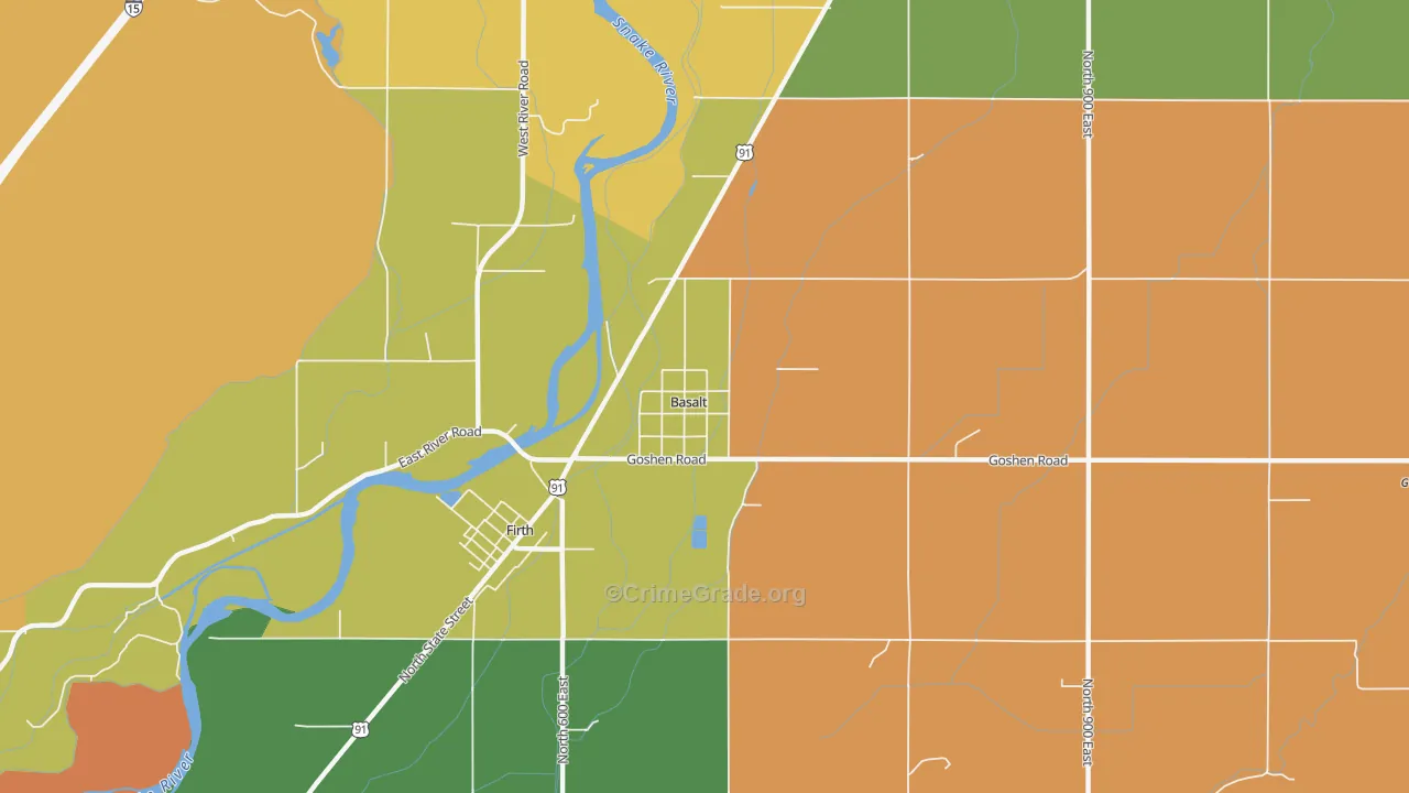 Basalt, ID Map of Murder Rates