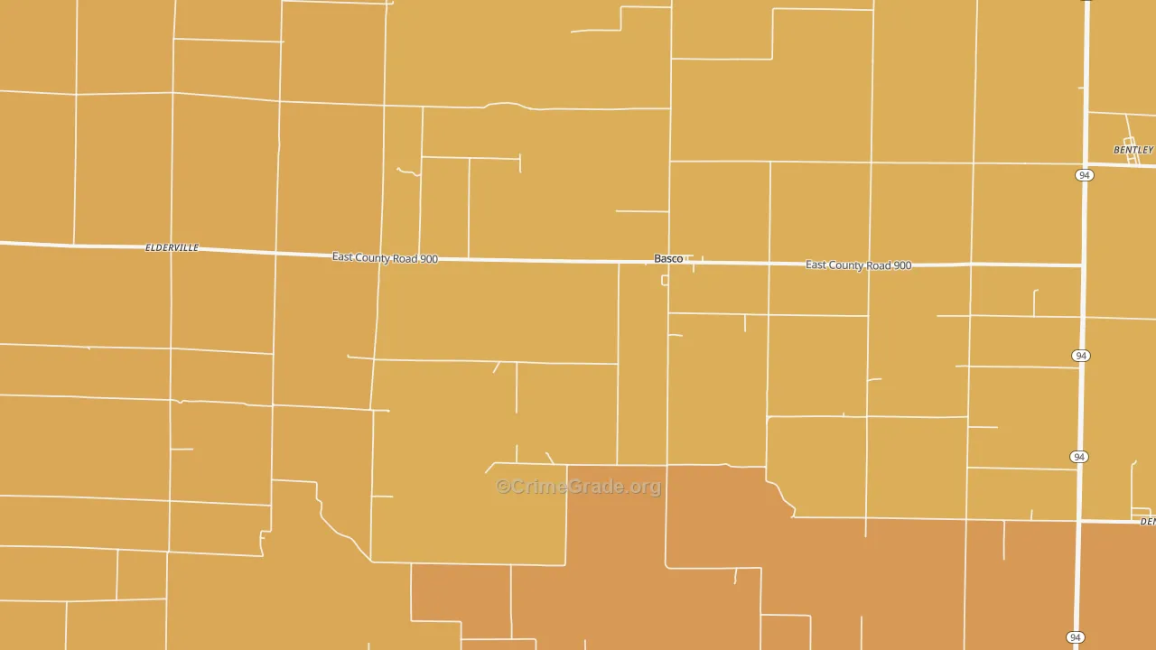 Basco, IL Map of Murder Rates