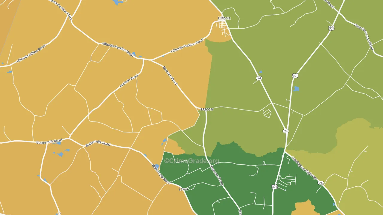 Bascom, GA Map of Murder Rates