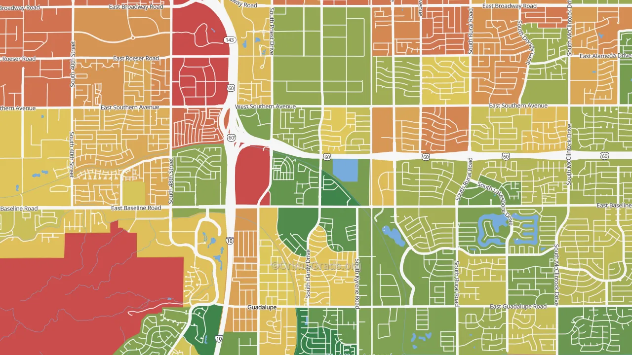 Baseline-Hardy, Tempe, AZ Map of Murder Rates