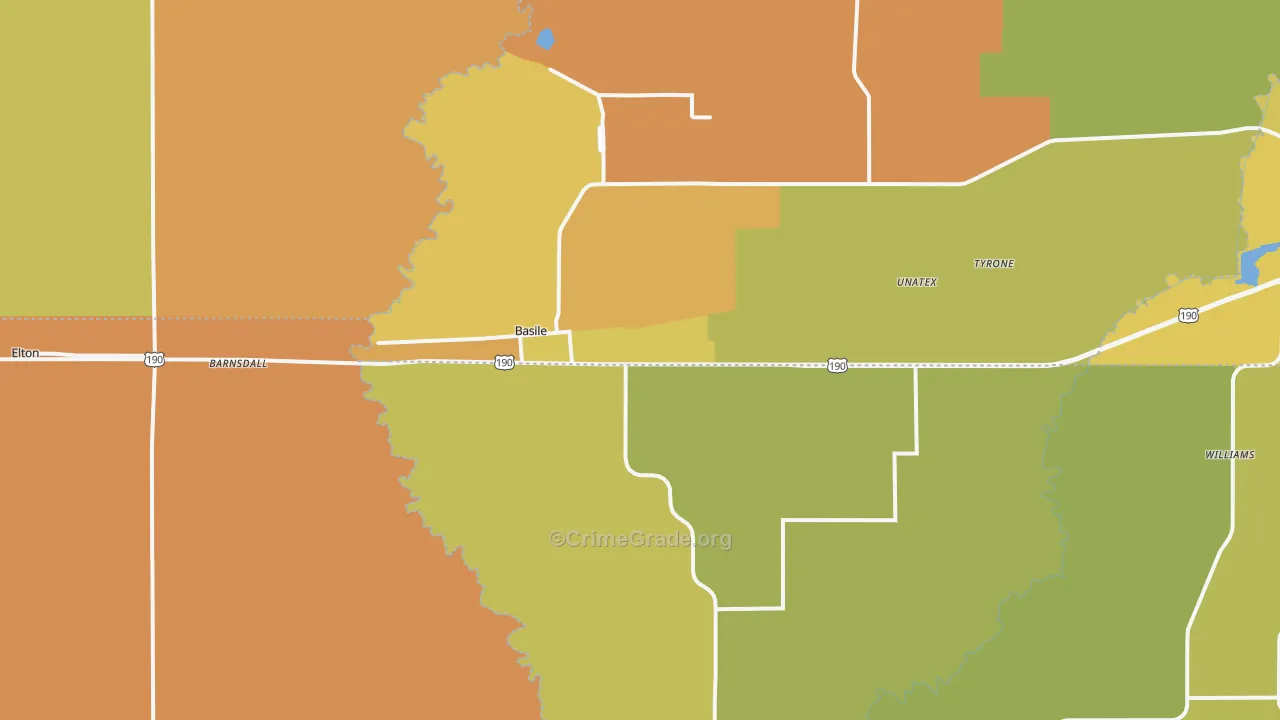 Basile, LA Map of Murder Rates