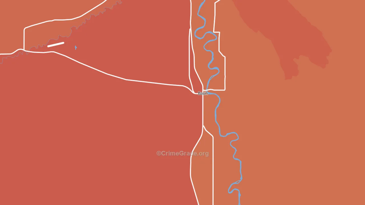 Basin, WY Map of Murder Rates