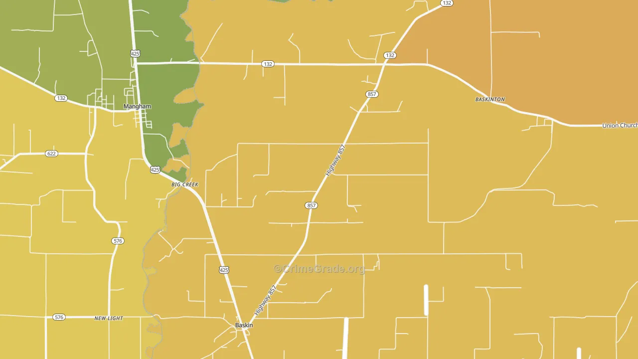 Baskin, LA Map of Murder Rates