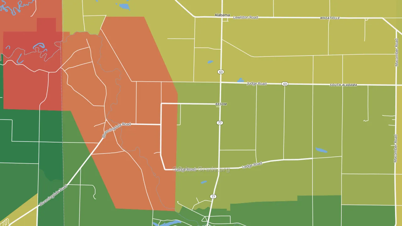 Basom, NY Map of Murder Rates