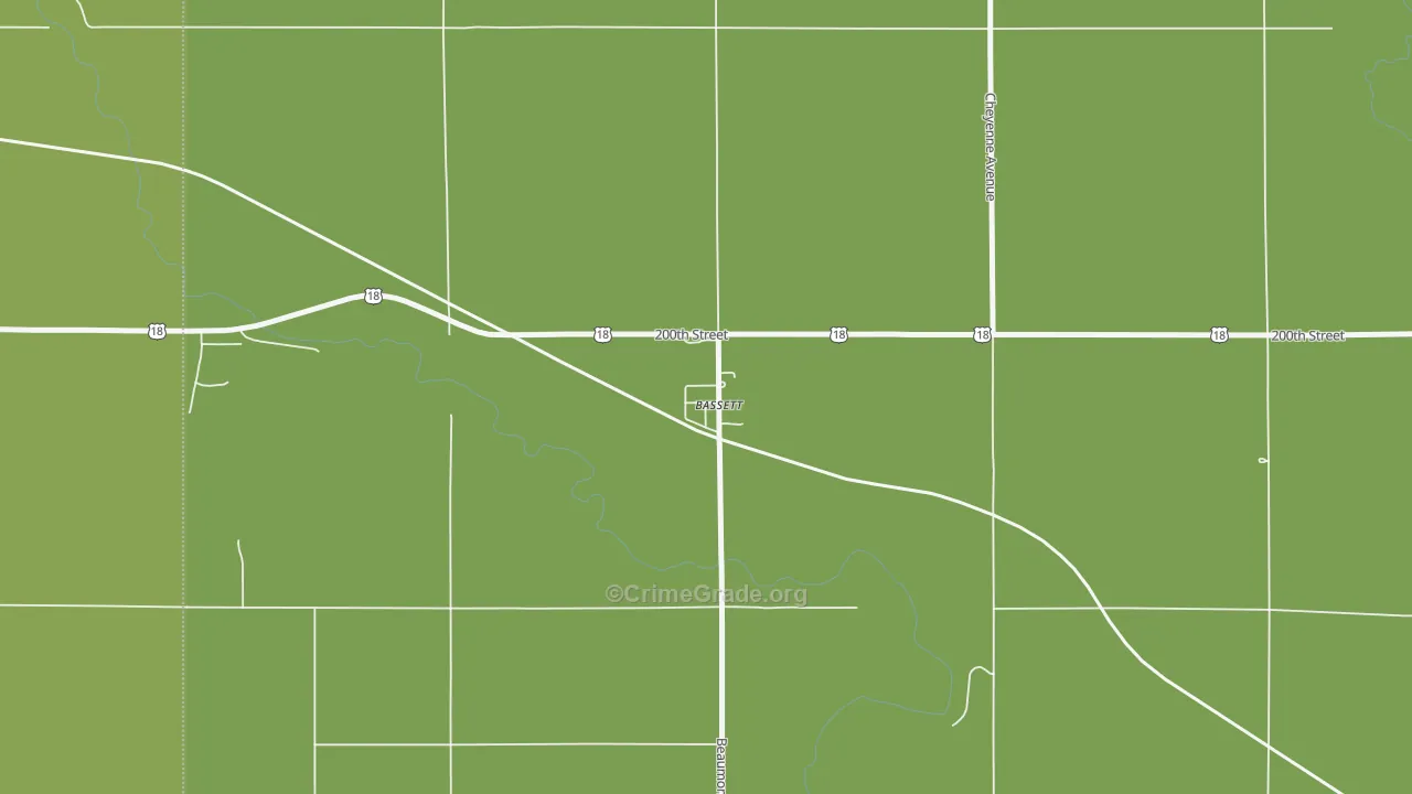 Bassett, IA Map of Murder Rates