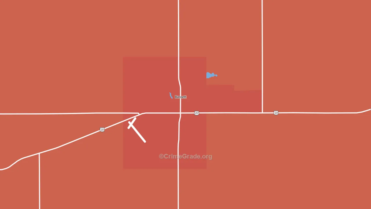 Bassett, NE Map of Murder Rates