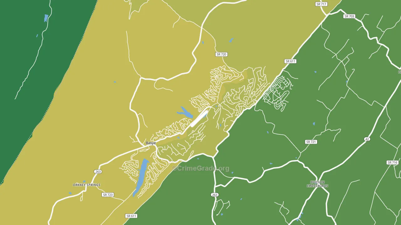 Basye, VA Map of Murder Rates