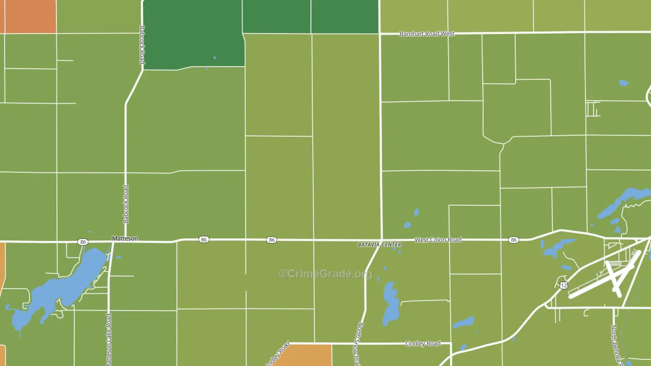 Batavia Center, MI Map of Murder Rates