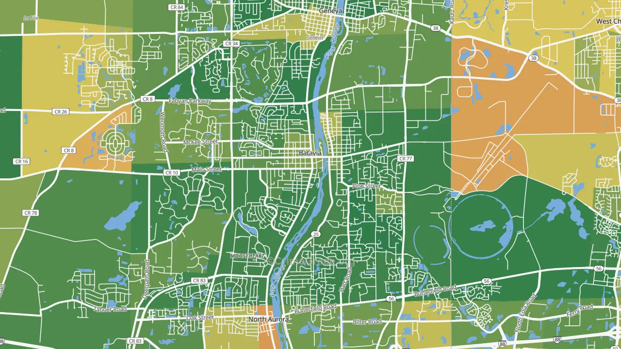 Batavia, IL Map of Murder Rates