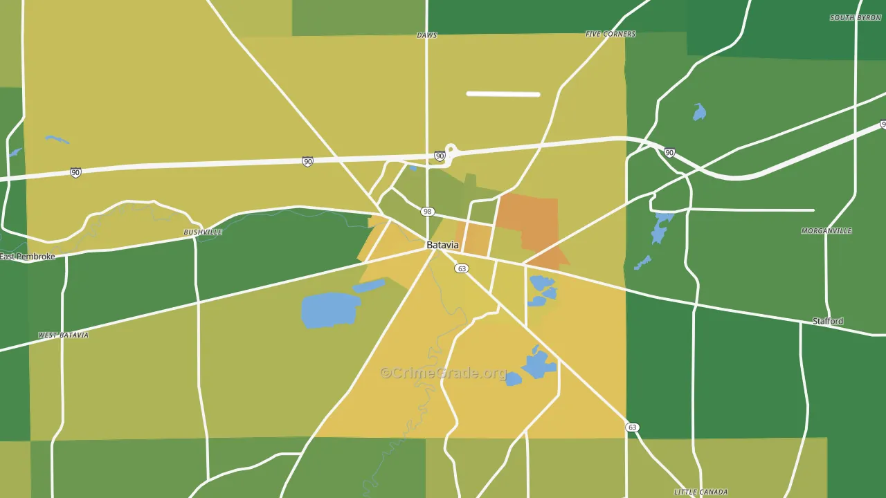 Batavia, NY Map of Murder Rates