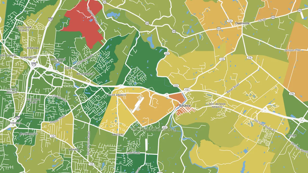 Batavia, OH Map of Murder Rates
