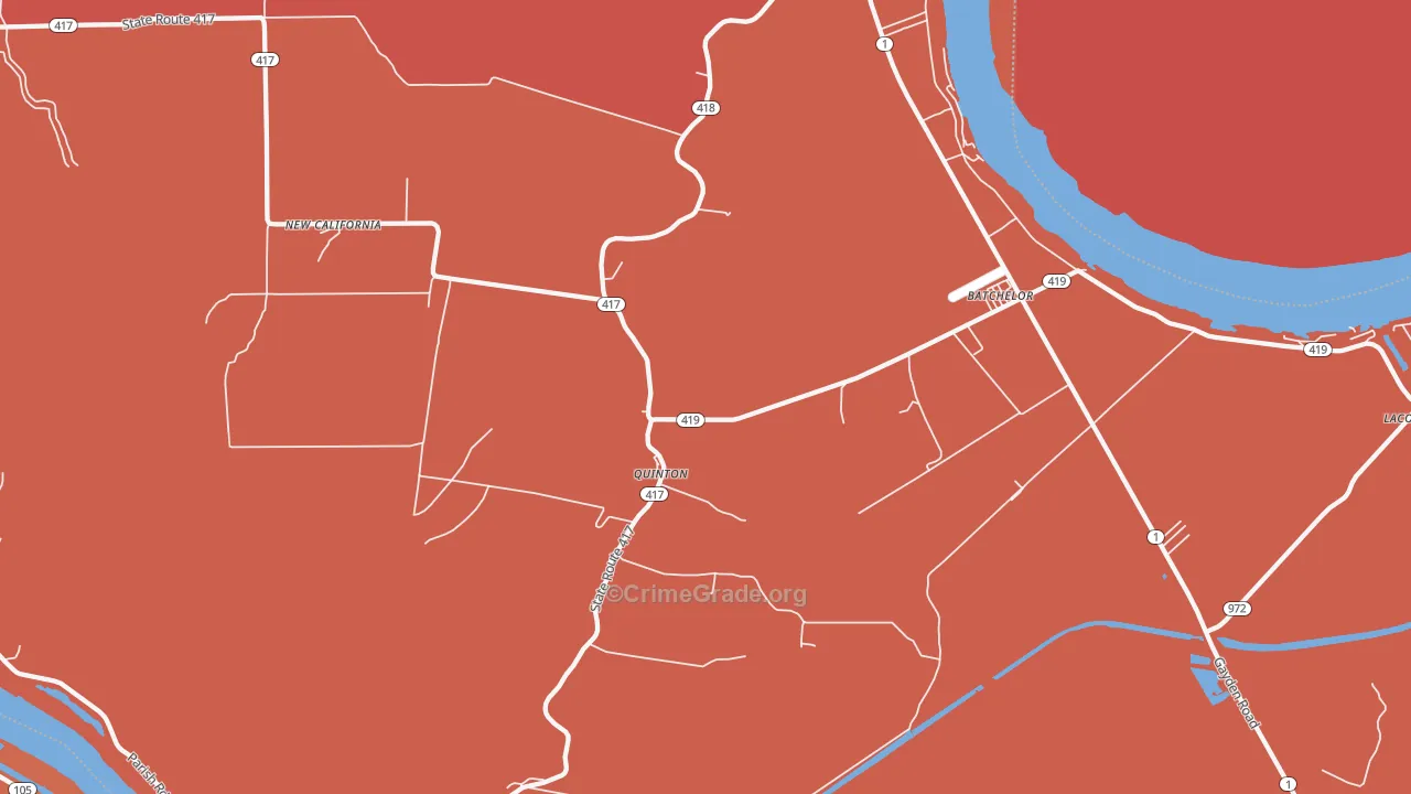 Batchelor, LA Map of Murder Rates