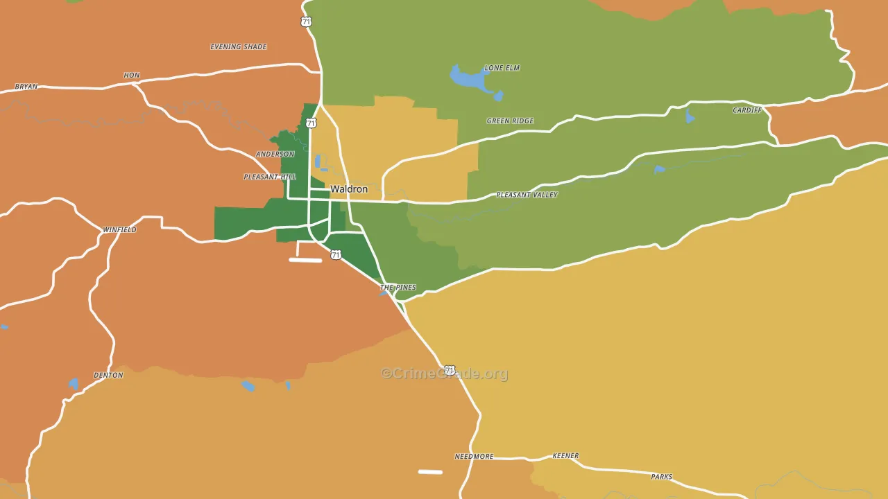 Bates, AR Map of Murder Rates