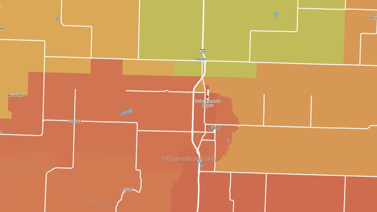 Bates County, MO Map of Murder Rates
