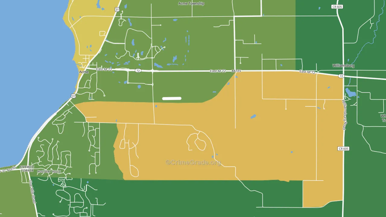 Bates, MI Map of Murder Rates