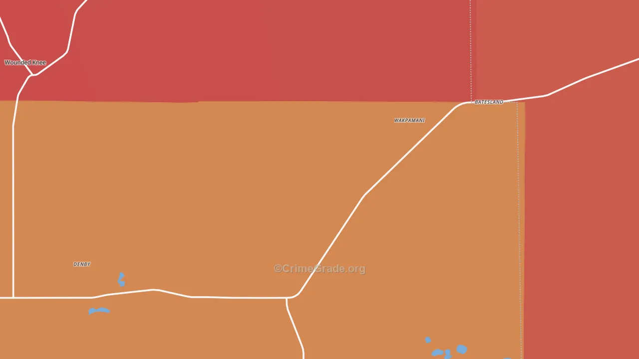 Batesland, SD Map of Murder Rates