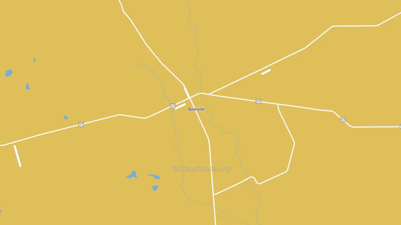 Batesville, TX Map of Murder Rates