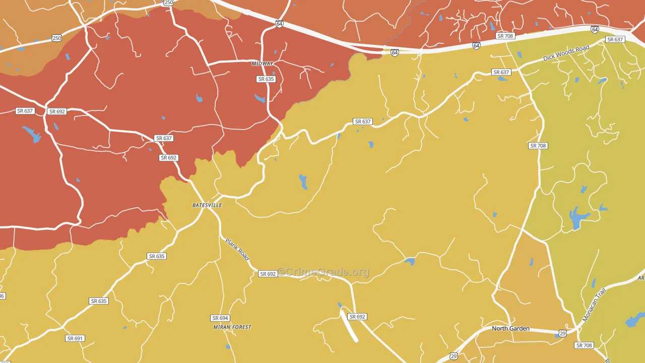 Batesville, VA Map of Murder Rates
