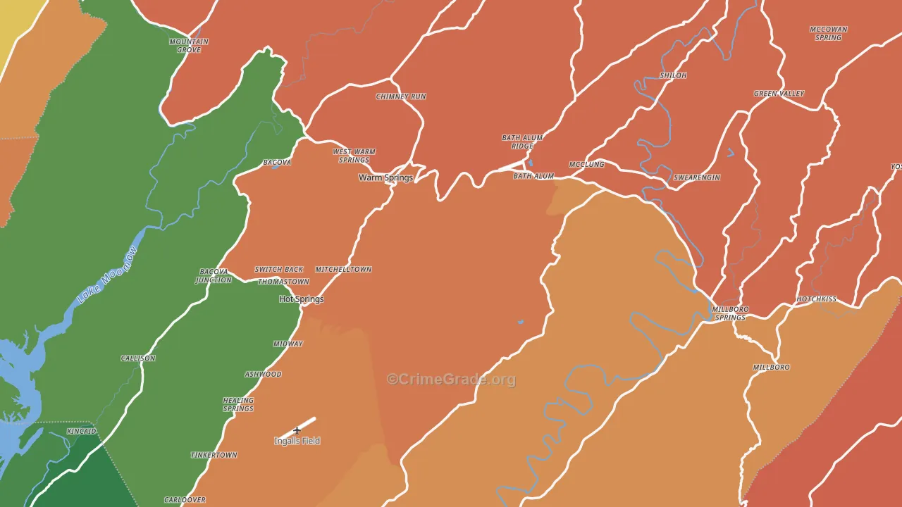 Bath County, VA Map of Murder Rates