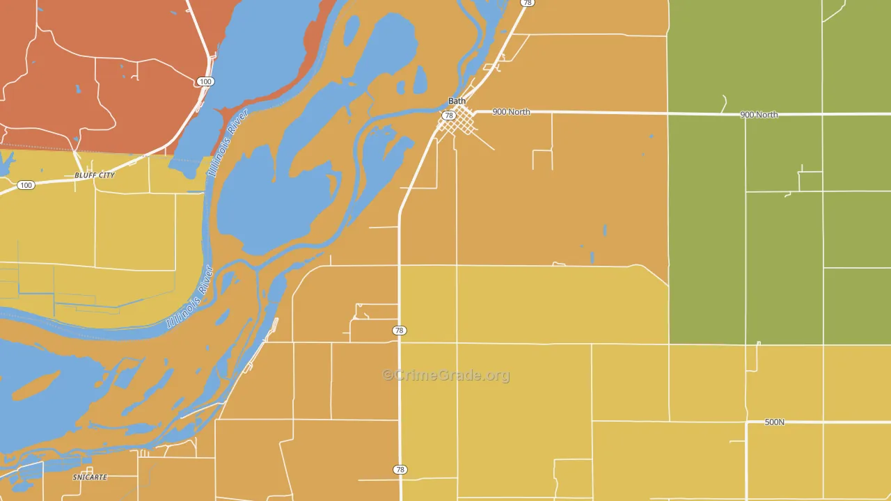 Bath, IL Map of Murder Rates