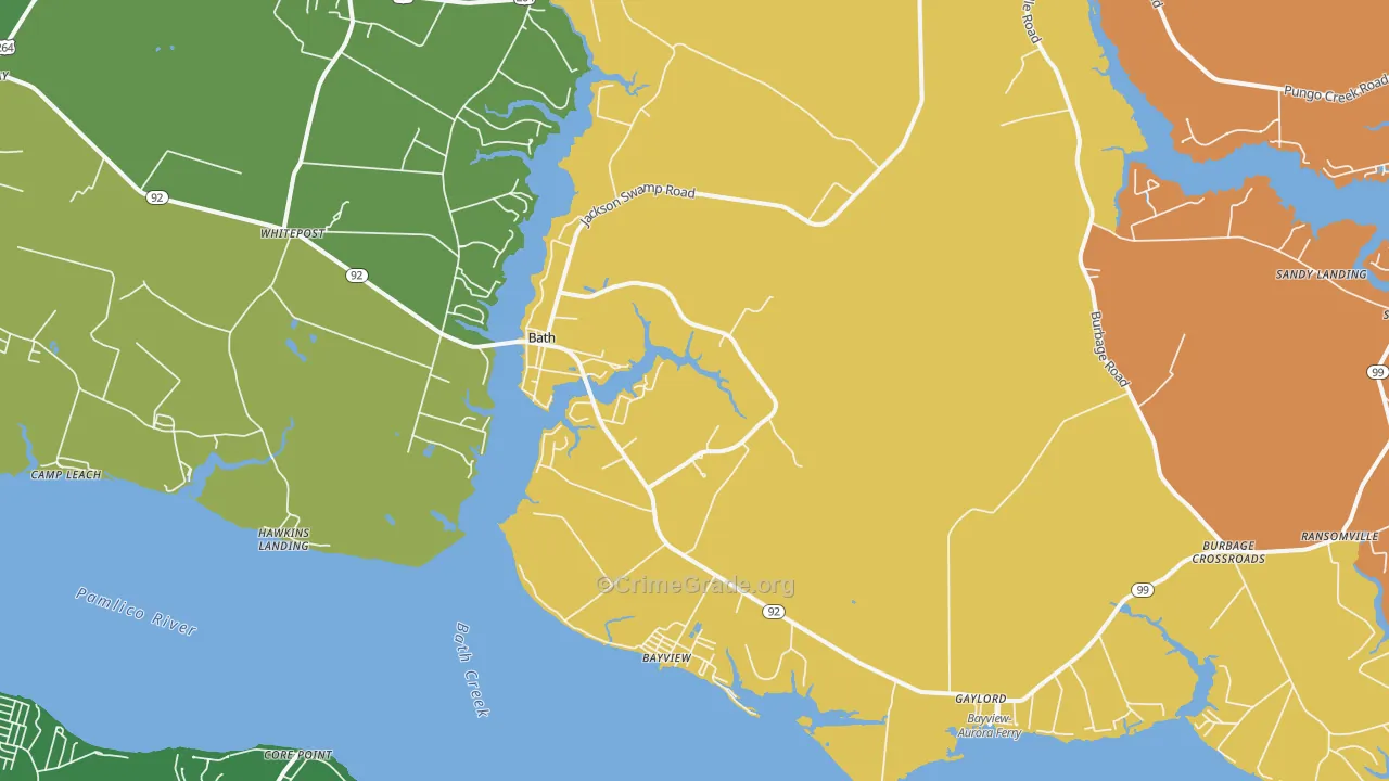 Bath, NC Map of Murder Rates