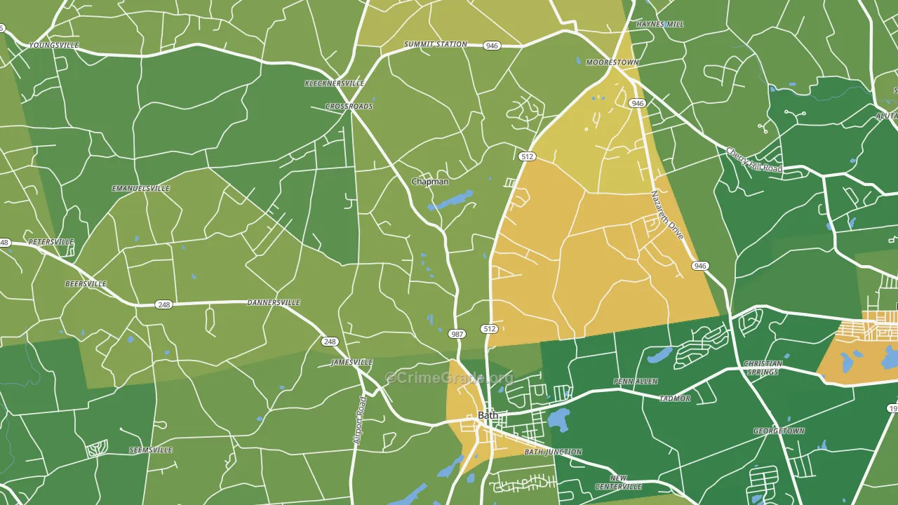Bath, PA Map of Murder Rates