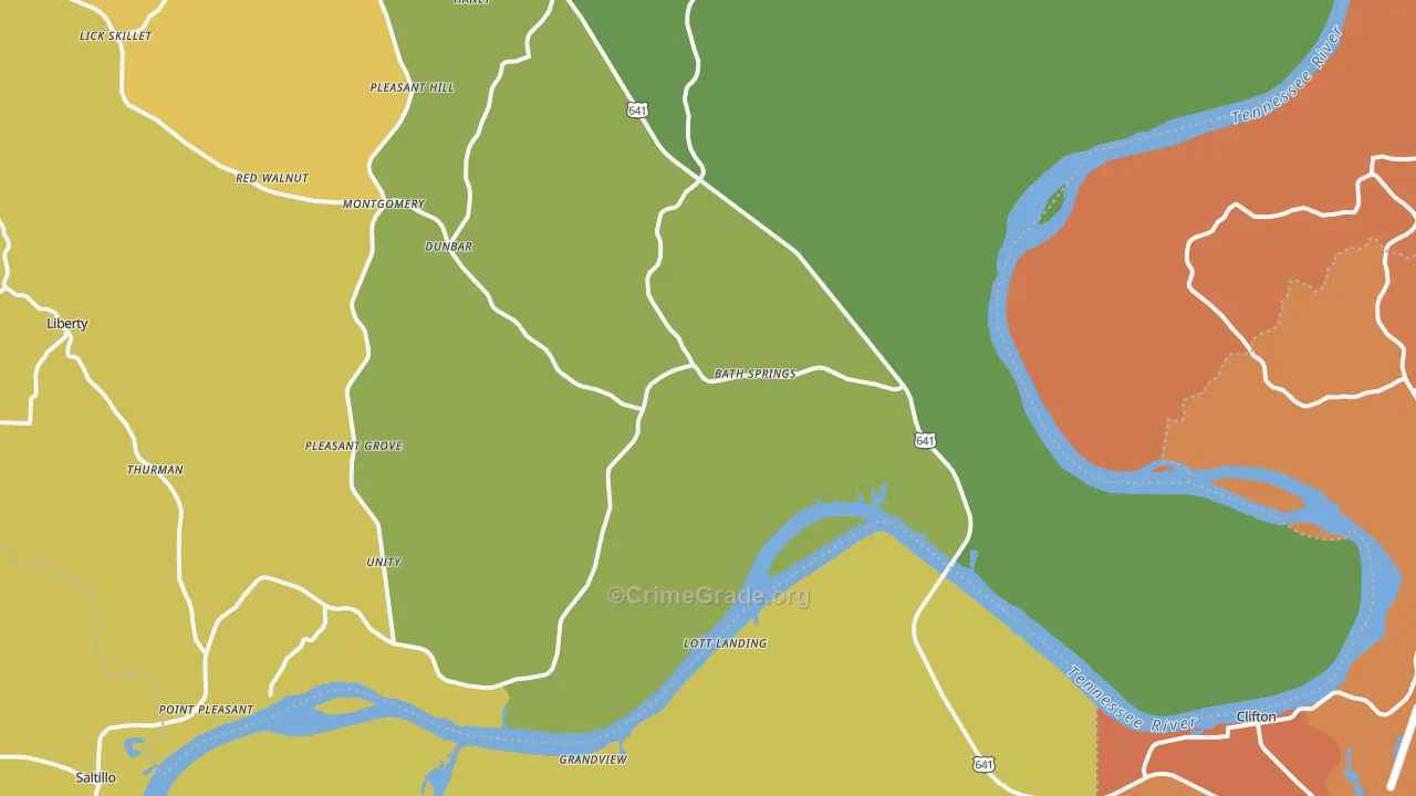 Bath Springs, TN Map of Murder Rates