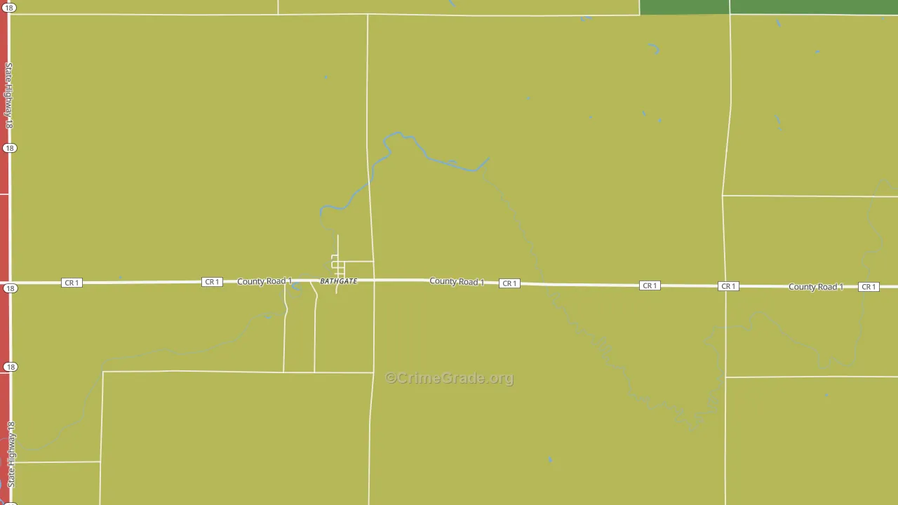 Bathgate, ND Map of Murder Rates