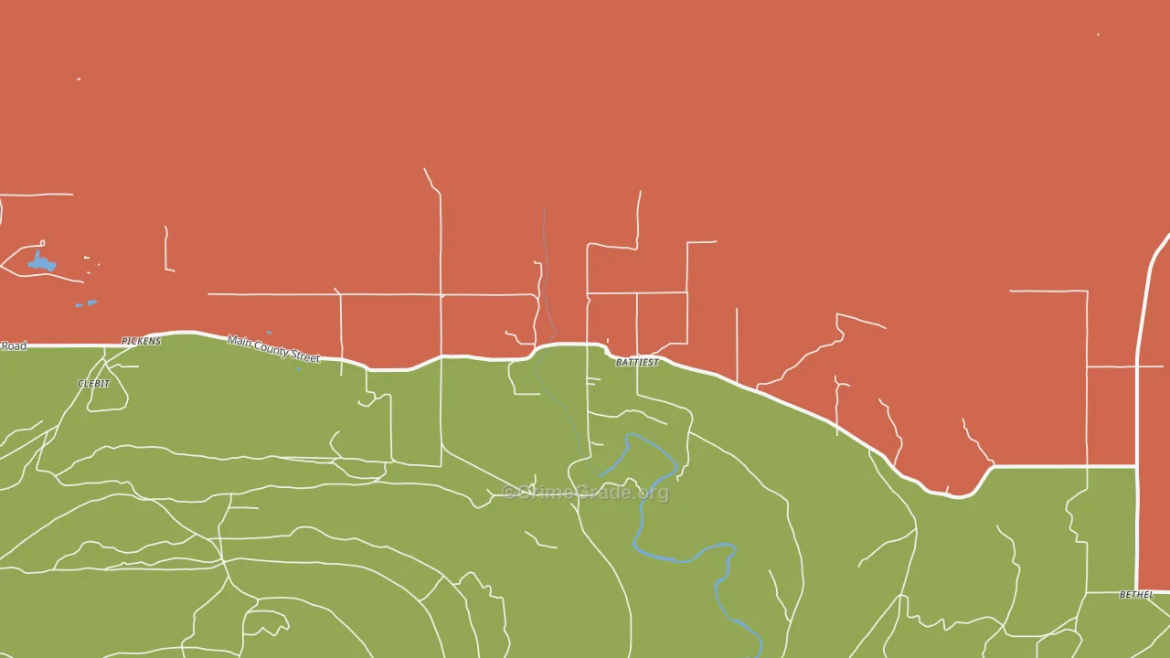 Battiest, OK Map of Murder Rates