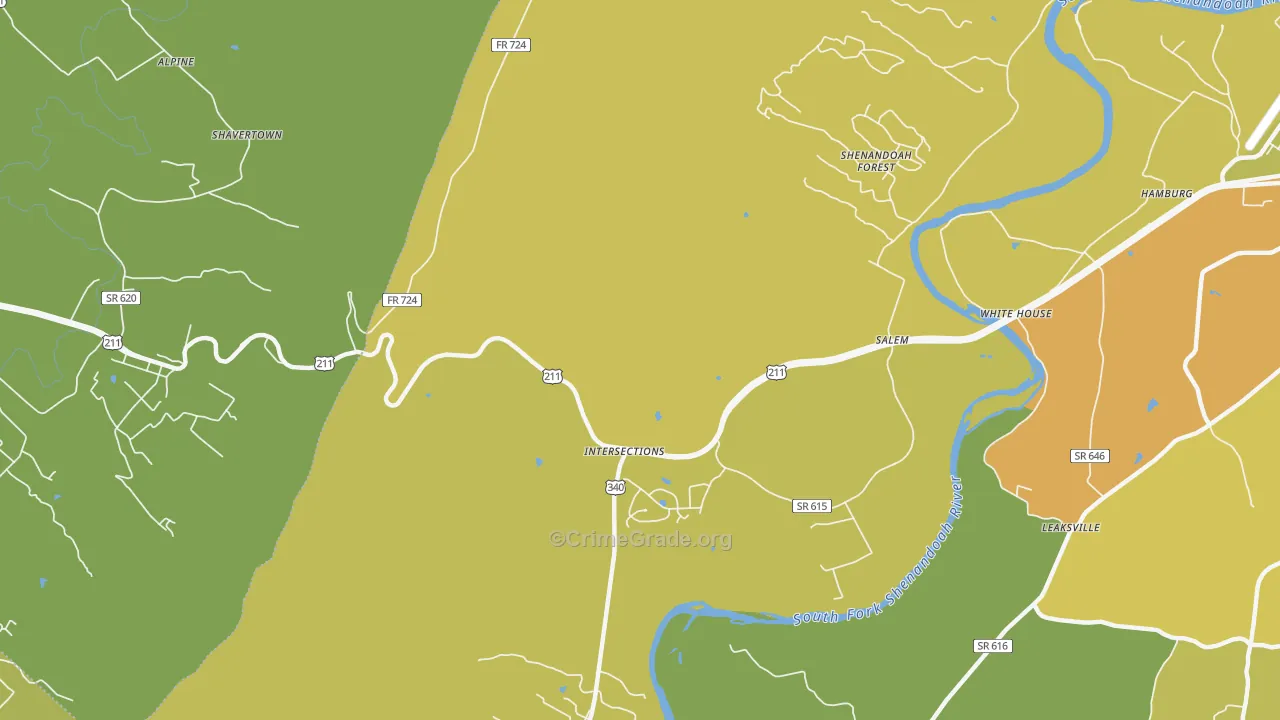 Battle Creek, VA Map of Murder Rates