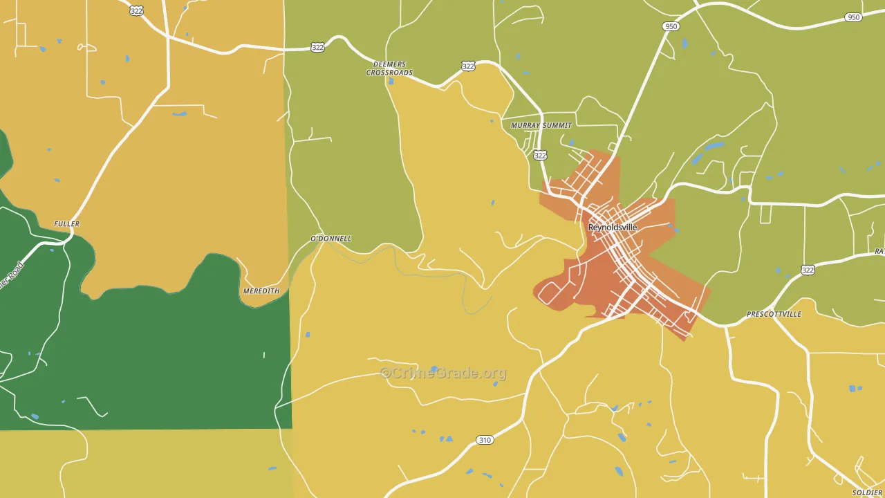 Battle Hollow, PA Map of Murder Rates